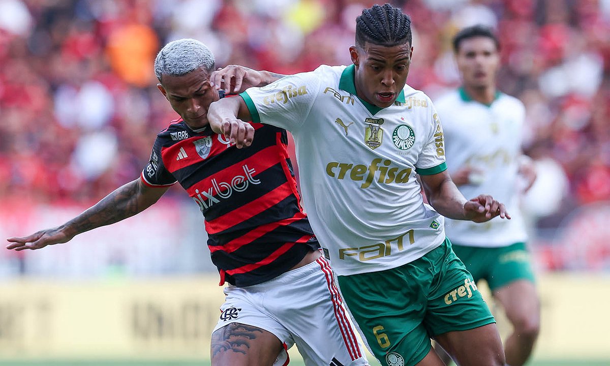 Flamengo e Palmeiras empataram por 1 a 1 (foto: Cesar Greco/Palmeiras)