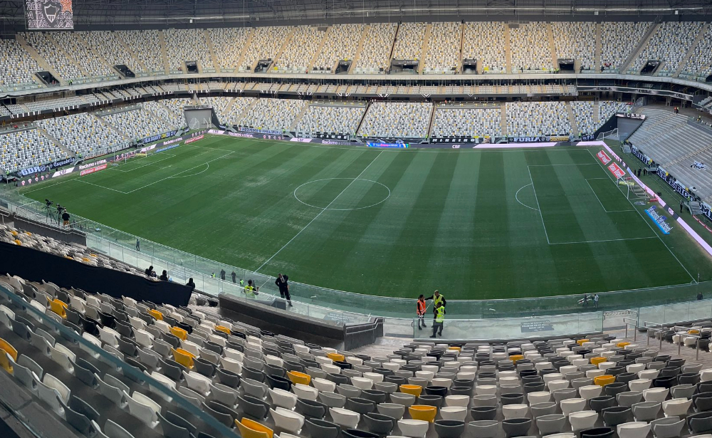 O gramado da Arena MRV tem sido alvo de críticas - (foto: Lucas Bretas/No Attack)