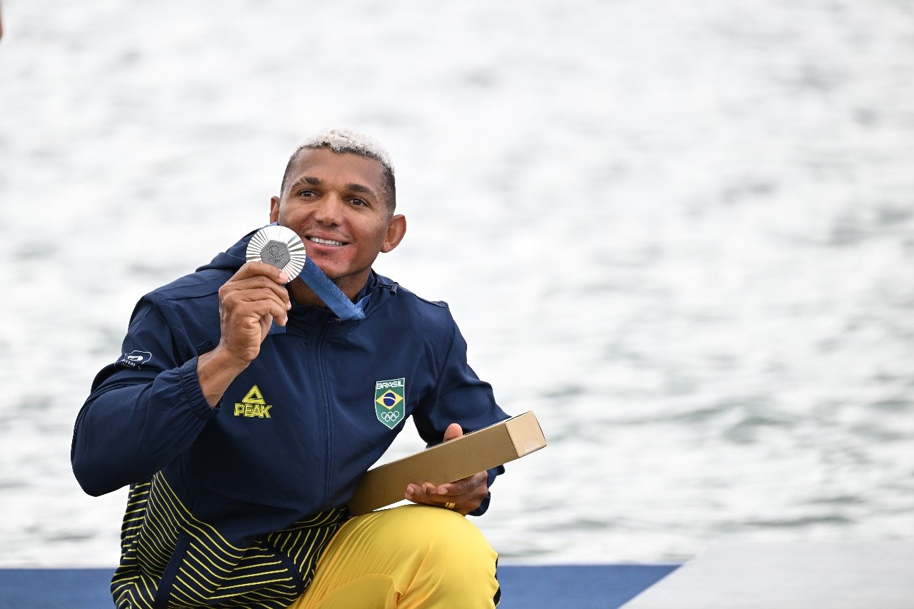 Isaquias venceu medalha de prata na canoagem em Paris 2024 (foto: Leandro Couri/EM/D.A Press)