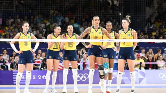 Jogadoras da Seleção Brasileira Feminina de Vôlei (foto: Leandro Couri/EM/D.A Press)