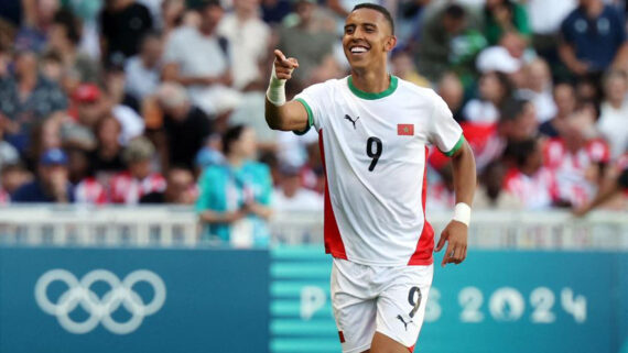 Soufiane Rahimi, atacante de Marrocos nos Jogos Olímpicos de Paris (foto: Alain JOCARD/AFP)