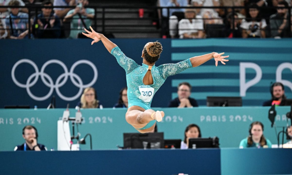 Rebeca Andrade em apresentação no solo (foto: Leandro Couri/EM/D.A Press)