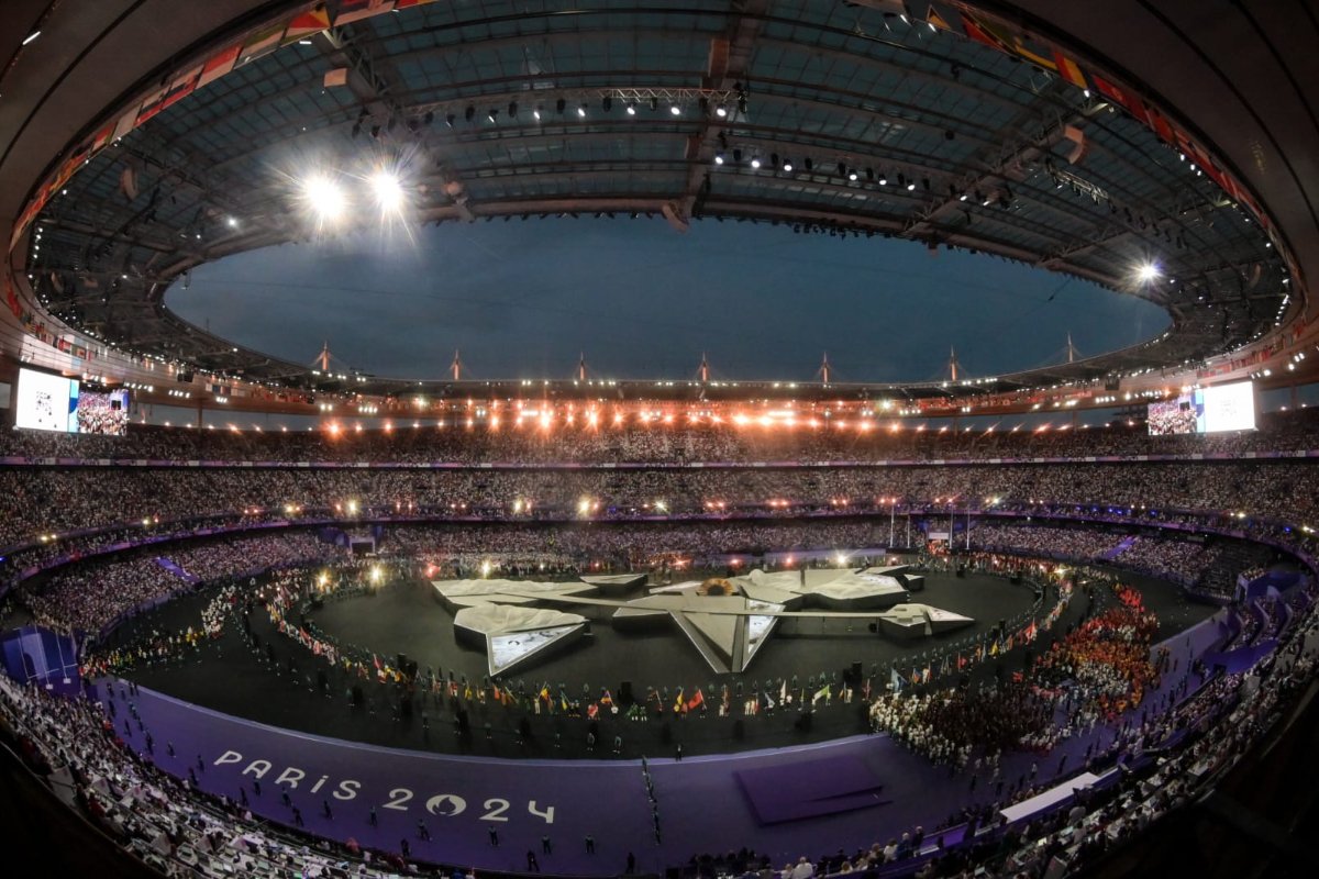 Stade de France durante a Cerimônia de Encerramento da Olimpíada de Paris (foto: Leandro Couri / EM / D.A Press)
