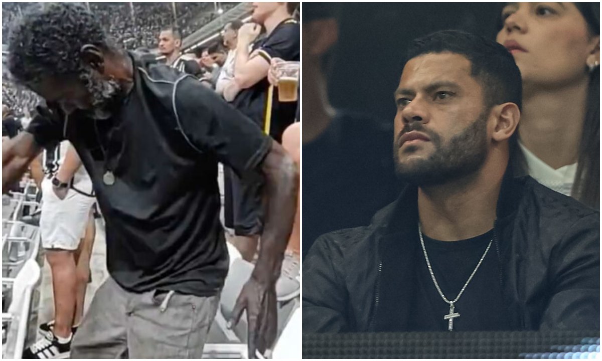 Torcedor expulso da Arena MRV foi convidado para o camarote de Hulk (foto: Reprodução e Pedro Souza/Atlético)