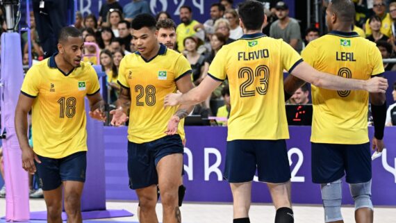 jogadores da Seleção Brasileira Masculina de Vôlei (foto: Leandro Couri/EM/D.A Press)