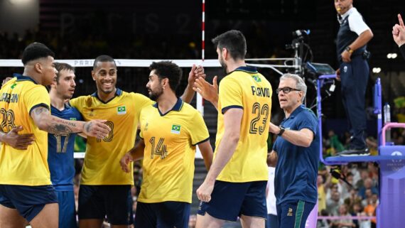 Jogadores do Brasil reunidos (foto: Leandro Couri/EM/D.A Press)