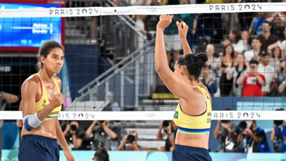 Duda e Ana Patrícia, brasileiras do vôlei de praia em Paris 2024 (foto: Leandro Couri/EM/D.A Press)