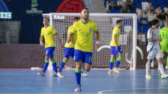 Brasil ganhou todos os jogos por goleada na Copa do Mundo de Futsal (foto: Leto Ribas/CBF)