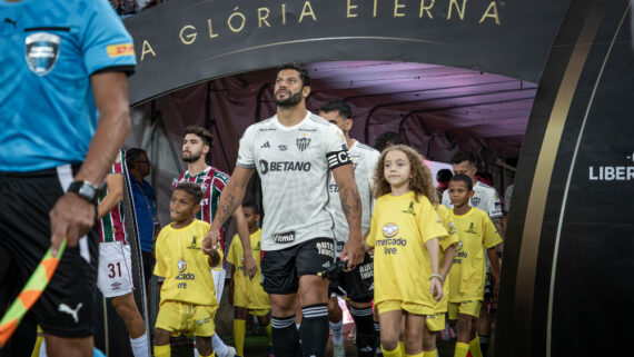 Jogadores do Atlético antes de jogo com o Fluminense (foto: Pedro Souza/Atlético)