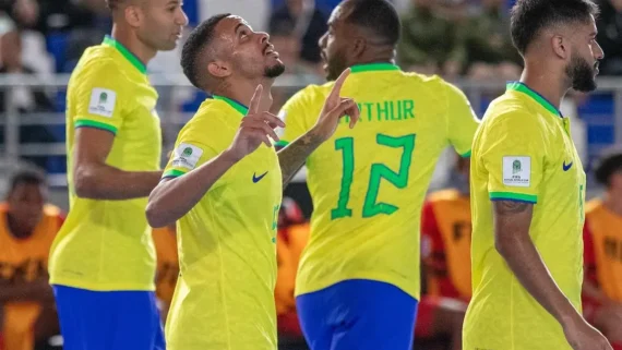 Jogo do Brasil no Mundial de futsal (foto: Leto Ribas/CBF)