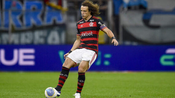 David Luiz em campo pelo Flamengo (foto:  Marcelo Cortes/CRF)