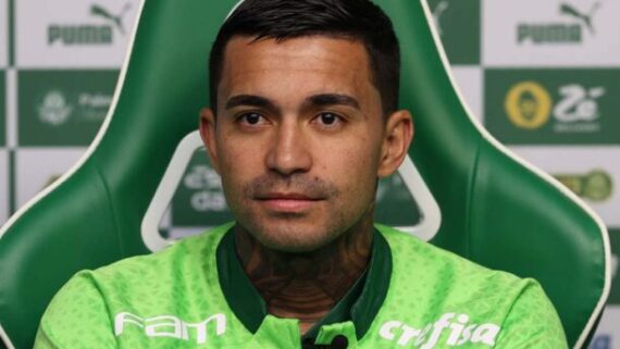 Dudu em coletiva no Palmeiras (foto: Cesar Greco/Palmeiras)