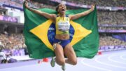 Rayane Soares conquistou outo nos 400m na clase T13 em Paris (foto: Dougals Magno/CPB)