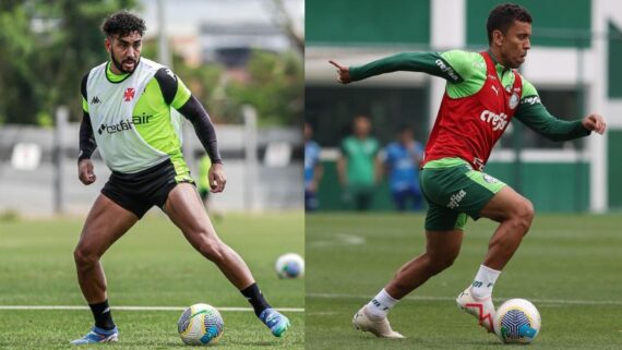 Jogadores em treino (foto: Divulgação / Matheus Lima (Vasco) - Cesar Greco (Palmeiras))