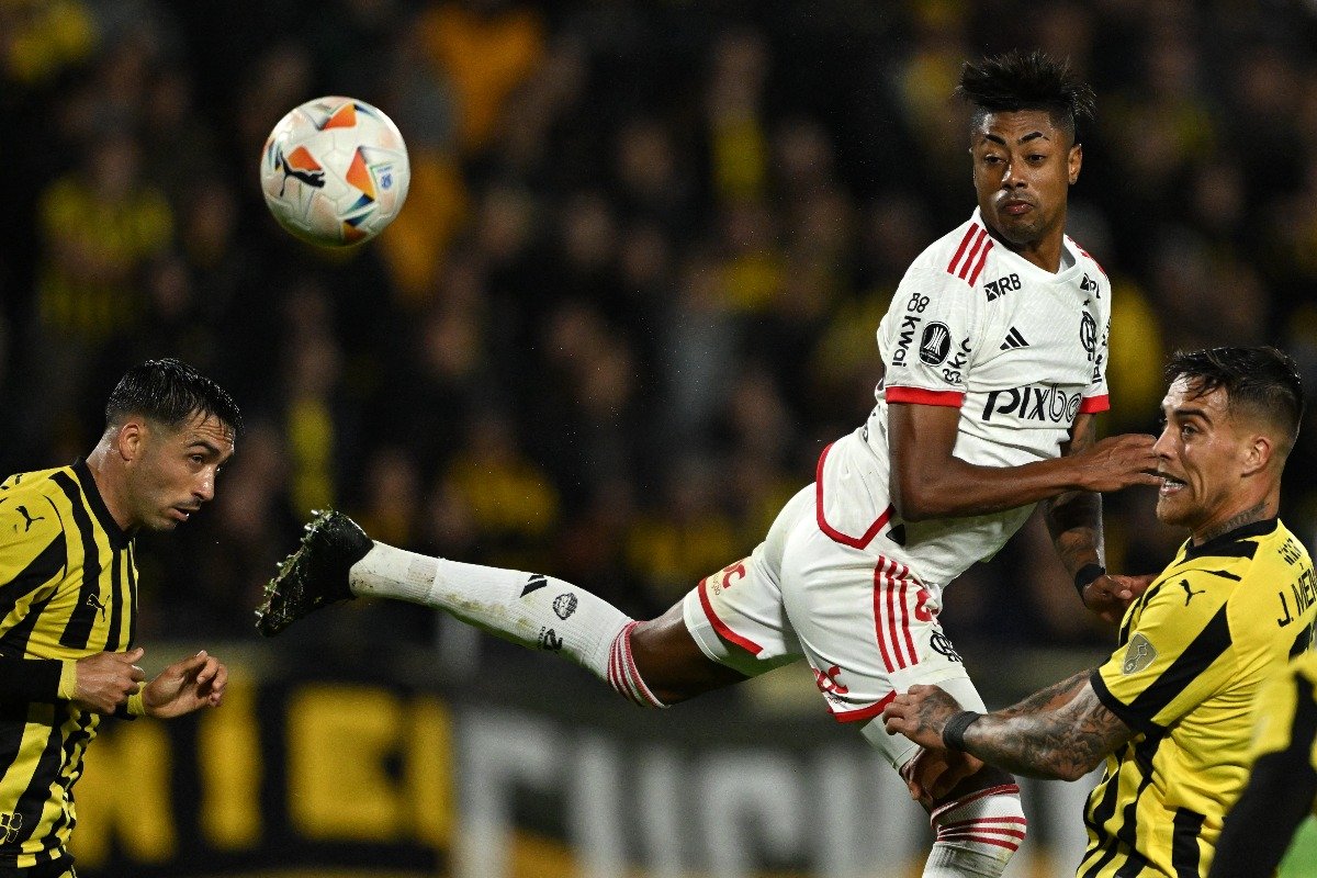 Lance de Peñarol x Flamengo (foto: Eitan ABRAMOVICH / AFP)