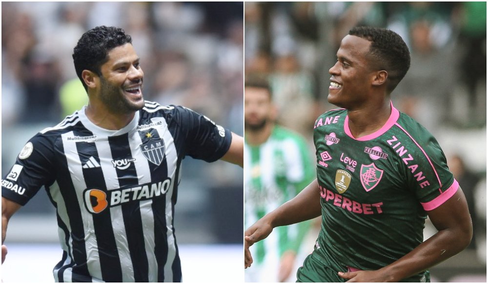 Hulk, atacante do Atlético, e Jhon Arias, meio-campista do Fluminense (foto: Gladyston Rodrigues/EM/D.A Press)