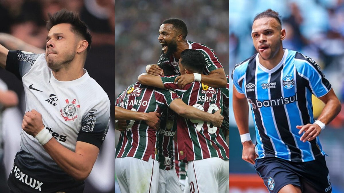 Corinthians, Fluminense e Grêmio estão na briga contra o rebaixamento no Brasileiro (foto: Ettore Chiereguini/AGIF, Marçelo Gonçalves/Fluminense Lucas Uebel/Grêmio)