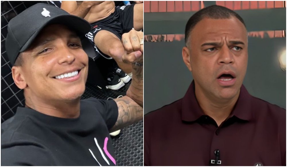 Deyverson, atacante do Atlético, e Denilson, ex-jogador e comentarista esportivo (foto: Reprodução/Instagram e Reprodução/Band)