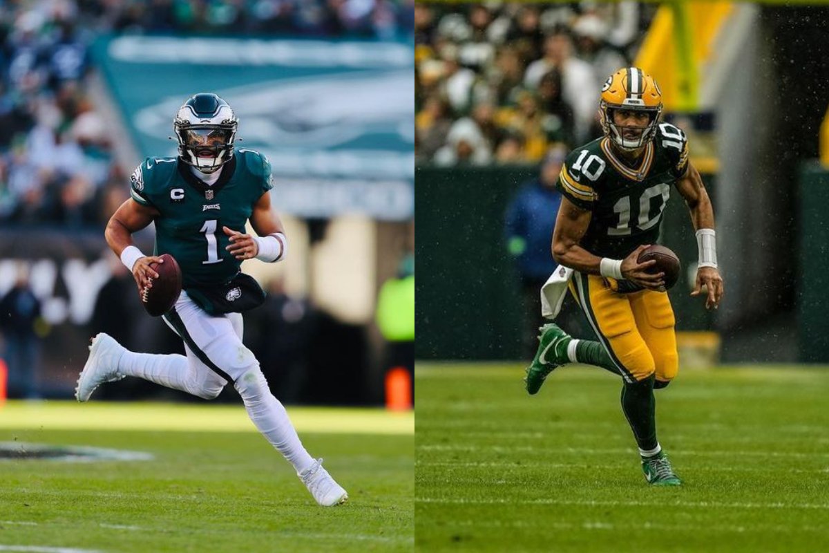 Jogadores de Eagles e Packers (foto: Divulgação / Eagles e Packers)