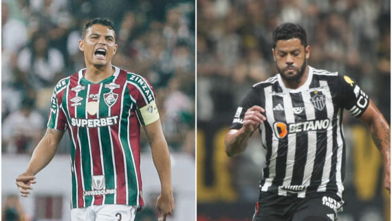 Thiago Silva, do Fluminense, e Hulk, do Atlético: destaques de confronto brasileiro nas quartas da Copa Libertadores (foto: Lucas Merçon/Fluminense e Edésio Ferreira/EM/D.A Press)