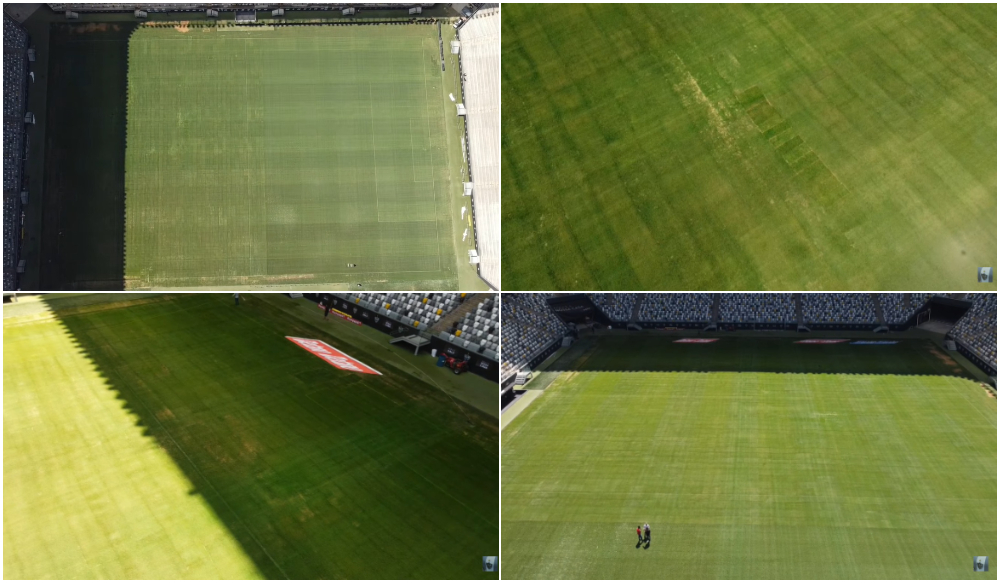 O estado do gramado da Arena MRV antes de Atlético x São Paulo - (foto: Reprodução/YouTube/Arena MRV do Galão da Massa - Edante)