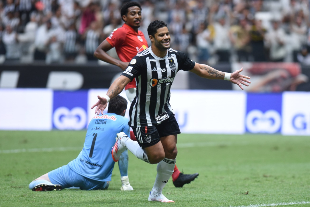 Hulk durante o jogo entre Atlético e Bragantino - (foto: Gladyston Rodrigues/EM/D.A Press)