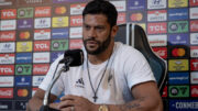 Hulk em entrevista coletiva pelo Atlético (foto: Pedro Souza/Atlético)