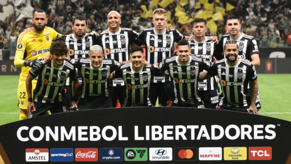 Jogadores do Atlético antes de jogo pela Libertadores (foto: Ramon Lisboa/EM/DA.Press)