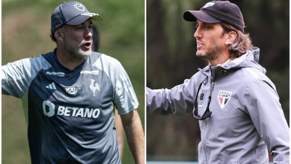 Milito e Zubeldía volam a medir forças em Atlético x São Paulo (foto: Pedro Souza/Atlético e Fellipe Lucena / saopaulofc)