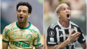 Felipe Anderson e Deyverson, os camisas 9 de Palmeiras e Atlético, respectivamente (foto: Montagem com imagens de Cesar Greco/Palmeiras e Alexandre Guzanshe/EM/D.A Press)