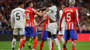 Militão e Ángel Correa marcaram os gols de Real Madrid e Atlético de Madrid (foto: OSCAR DEL POZO / AFP)