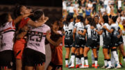 Jogadoras de São Paulo e Corinthians (foto: Rodrigo Gazzanel/Corinthians; Guilherme Veiga/São Paulo)