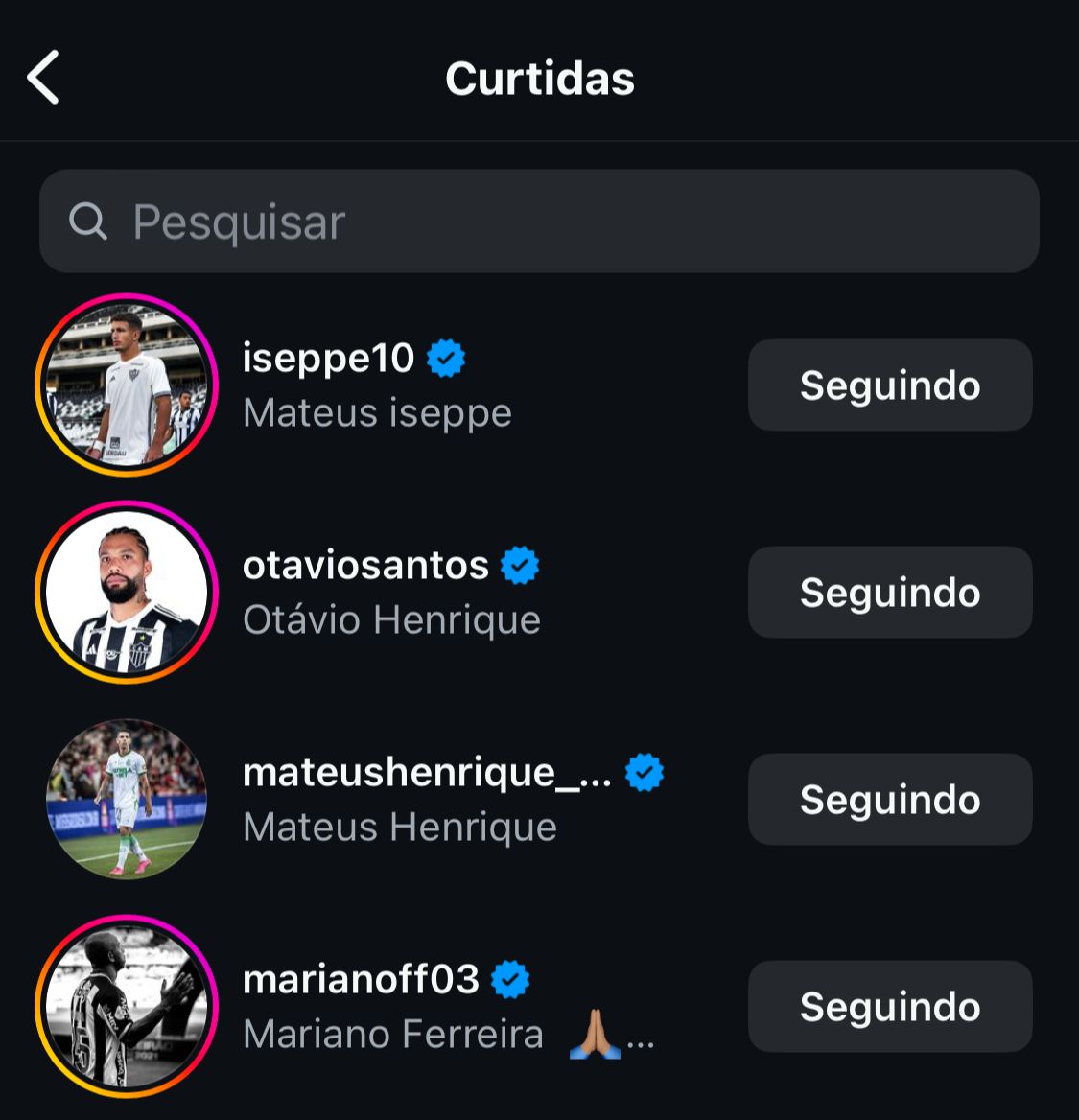 Print de curtidas na postagem de Daniel Alves no Instagram