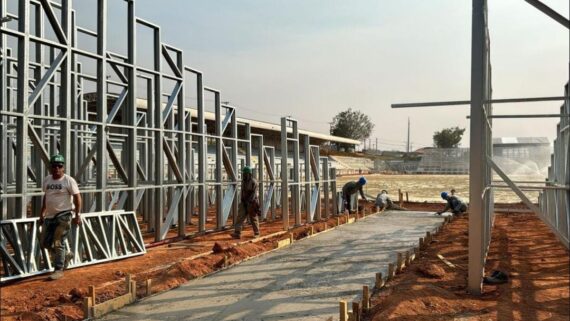 Arena Bragantino sendo construída (foto: Divulgação / SteelCorp)