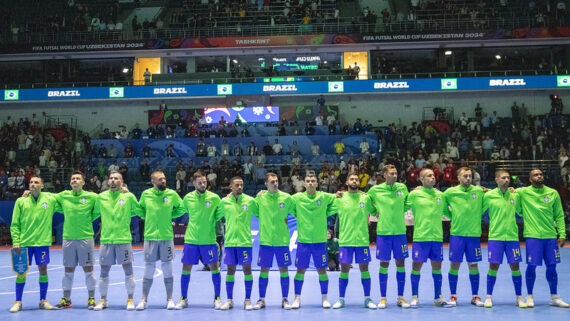 Seleção Brasileira na Copa do Mundo de Futsal (foto: Leto Ribas/CBF)