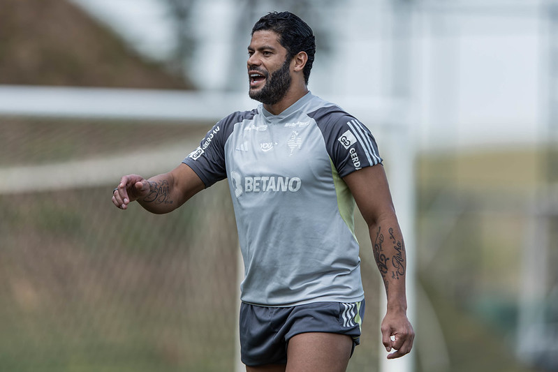 Hulk durante treinamento do Atlético na Cidade do Galo (18/10) - (foto: Pedro Souza/Atlético)