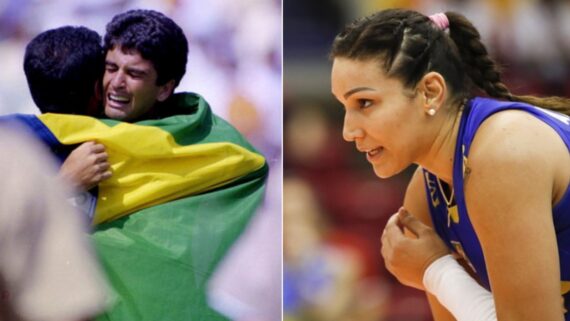 Bebeto, tetracampeão mundial com a Seleção Brasileira, e Tandara, campeã olímpica, são candidatos a vereador (foto: Alberto Escalda/EM/D.A Press e FIVB/Divulgação)