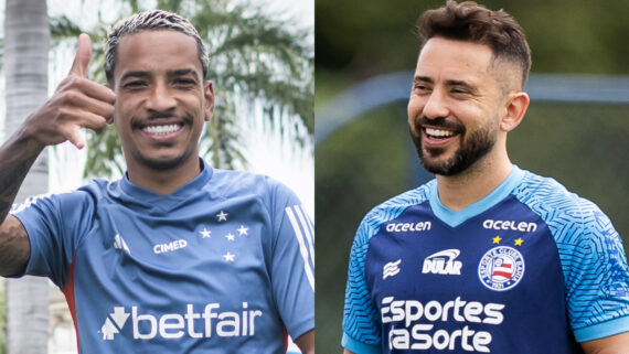 Matheus Pereira, do Cruzeiro, e Everton Ribeiro, do Bahia (foto: Montagem de fotos de Gustavo Aleixo/Cruzeiro e Letícia Martins/Bahia)