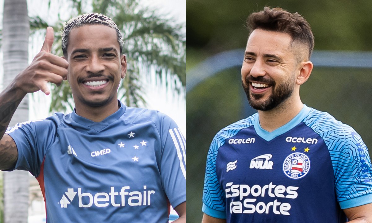 Matheus Pereira, do Cruzeiro, e Everton Ribeiro, do Bahia (foto: Montagem de fotos de Gustavo Aleixo/Cruzeiro e Letícia Martins/Bahia)