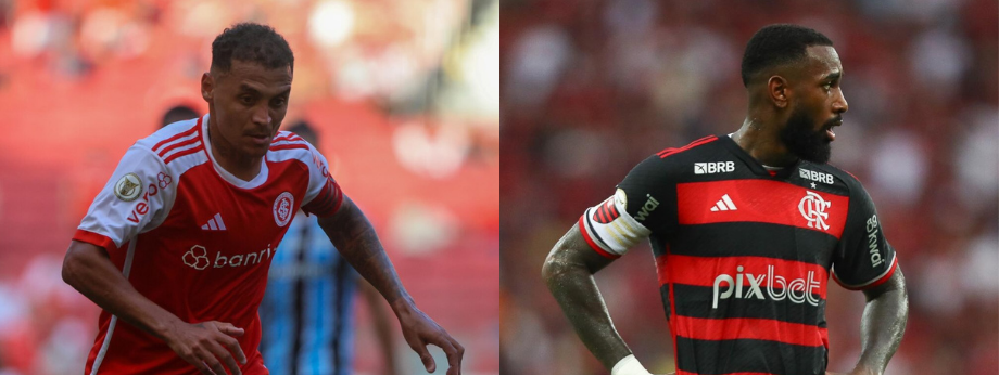 Alan Patrick, do Internacional, e Gerson, do Flamengo (foto: Ricardo Duarte/SCI e Divulgação/Flamengo)