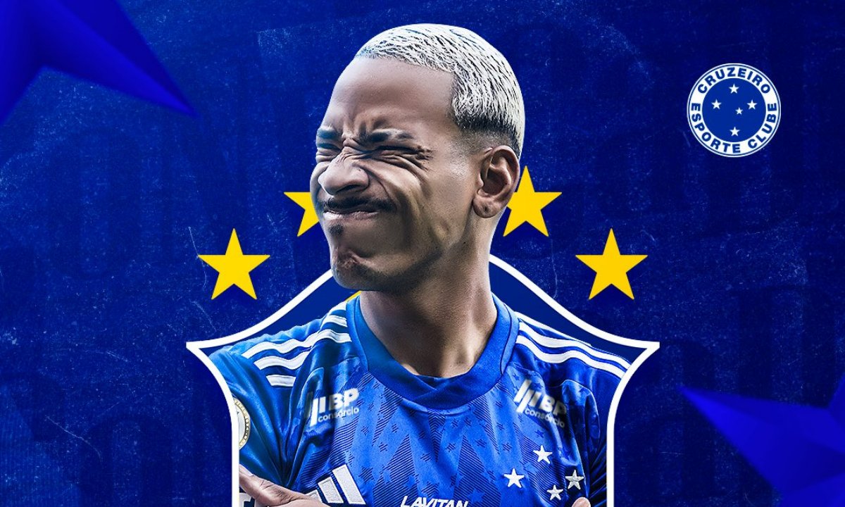 Matheus Pereira em arte feita pelo Cruzeiro (foto: Cruzeiro/Divulgação)