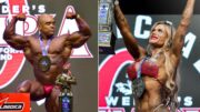 Vitor Porto e Gisele Machado, campeões do Mr. Olympia Brasil 2024 (foto: Rodrigo Dod/Mr.Olympia Brasil e Gibajr360/Mr. Olympia Brasil)