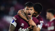 Walter Bou em comemoração de gol pelo Lanús (foto: Divulgação/Conmebol)