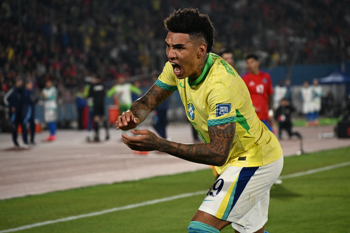 Igor Jesus comemorando gol pelo Brasil - (foto: Rodrigo ARANGUA / AFP)