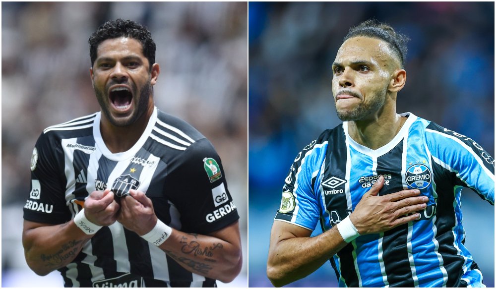 Hulk, do Atlético, e Martin Braithwaite, do Grêmio (foto: Gladyston Rodrigues/EM/D.A Press e Lucas Uebel/Grêmio)