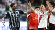 Hulk, do Atlético, e Nacho Fernández, ex-Galo e hoje no River Plate (foto: Montagem com imagens de Gladyston Rodrigues/EM/D.A Press e Divulgação/River Plate)