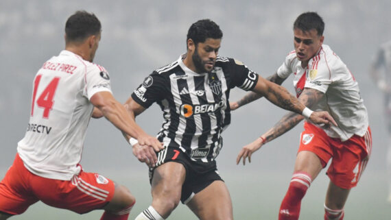 Atlético abriu vantagem sobre o River Plate na semifinal da Libertadores ao vencer jogo de ida na Arena MRV, por 3 a 0 (foto: Alexandre Guzanshe/EM/D.A Press)