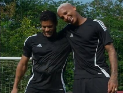 Hulk e Deyverson, do Atlético, em comercial da Adidas (foto: Reprodução/Adidas)