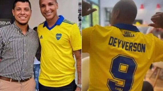 Deyverson com a camisa do Boca Juniors (foto: Reprodução)