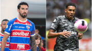 Lucero, do Fortaleza, e Palacios, do Atlético (foto: Montagem com imagens de Mateus Lotif/Fortaleza e Ramon Lisboa/EM/D.A Press)